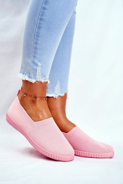 Damen Slip-on Turnschuhe Tennis Rosa Grigio