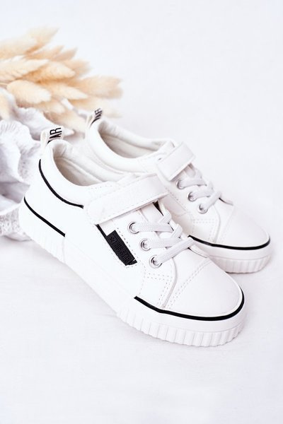 Adidași din piele pentru copii cu Velcro Big Star HH374028 Alb