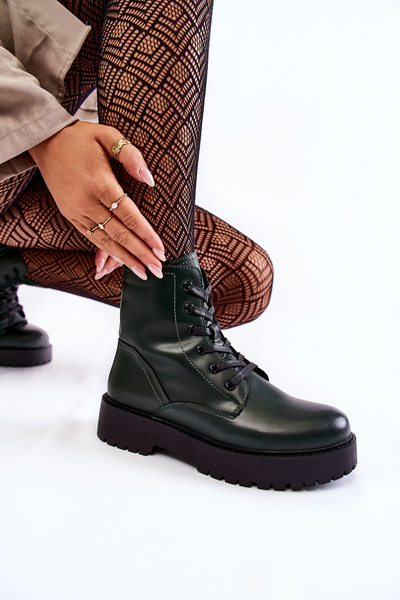 Women's Boots On the Platform Green Randi