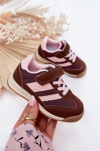 Sneakers Copii Pantofi Sport Cu Velcro Marron Viona