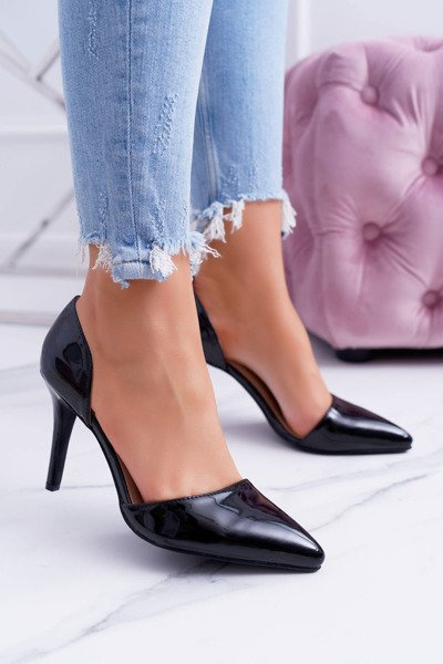 Femei Stilettos Black Lacqueded Detaut Miss Eli