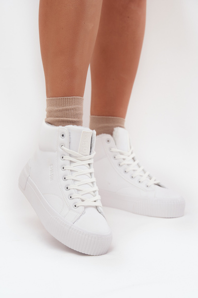 Warmes Damen Sneakers auf Plattform Big Star OO274794 Weiß