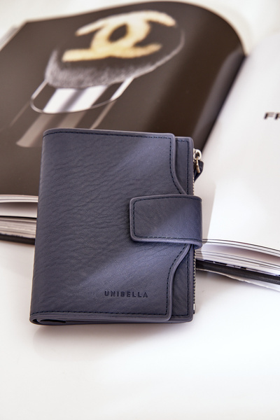 Portefeuille Femme Éco Cuir Bleu Foncé Jezorea