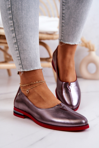 Pantofi pentru piele pentru femei Maciejka Silver 05035-42
