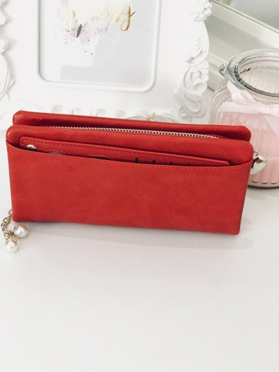 Grand portefeuille rouge pour femme