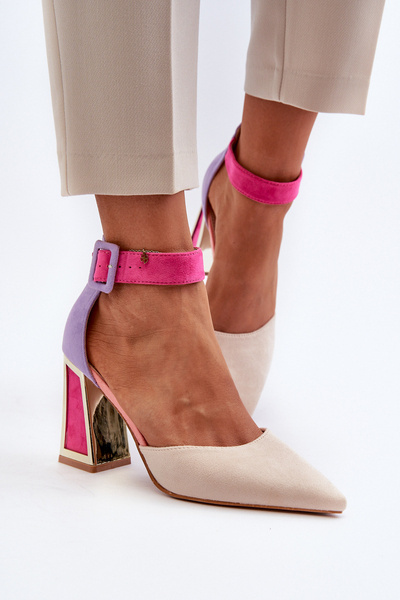 Wildlederpumps mit mehrfarbigem Stiletto-Absatz Lodho
