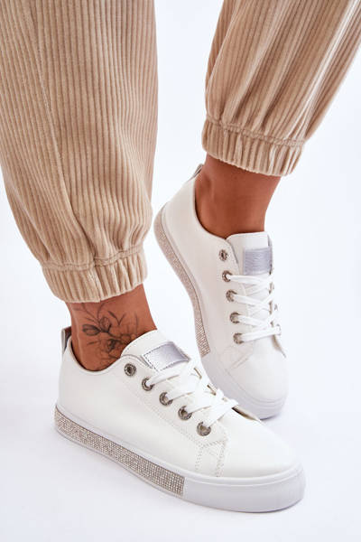 Women's Low Sneakers With Jets White-Silver Demira
