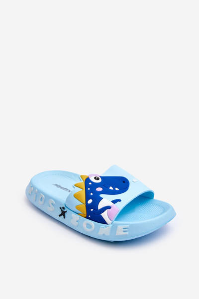 Chaussons en mousse enfant dinosaure bleu clair Dario