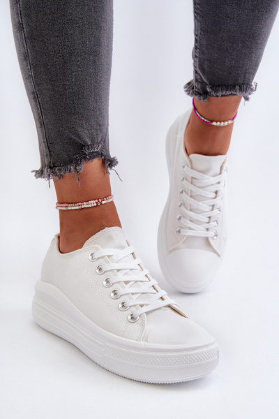 Baskets femme sur plateforme chunky Blanc Amyete