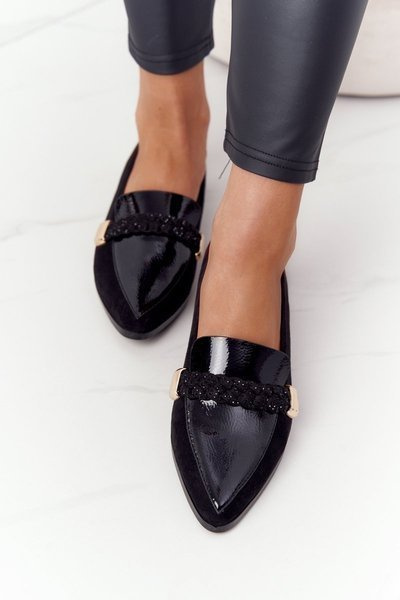 Mocassins Femme Élégants S.Barski Premium Daim Noir