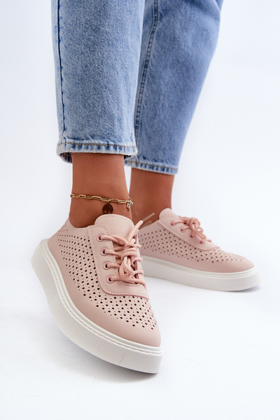 Durchbrochene Plateau-Sneaker Rosa Tanvi