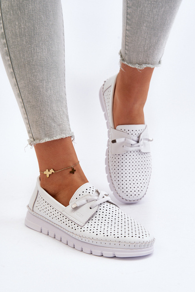 Chaussures découpées en cuir blanches pour femmes Darnissa