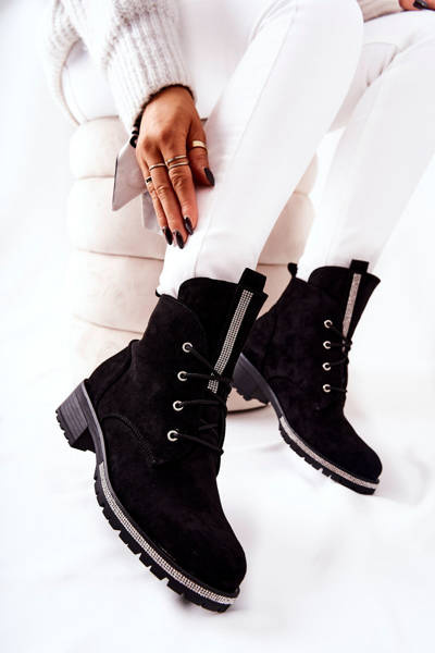 Bottines doublées cuir Daim Noir Grecia