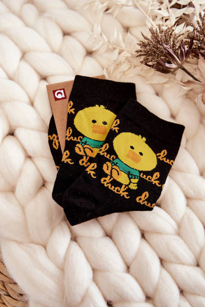 Women's Cotton Socks Black Duck