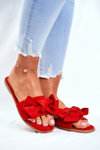 Women's Slides With Bow Red Malaysia