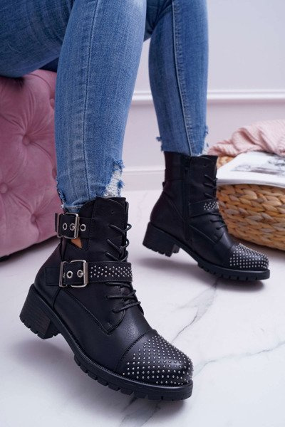Women's Worker Boots Black Aveley