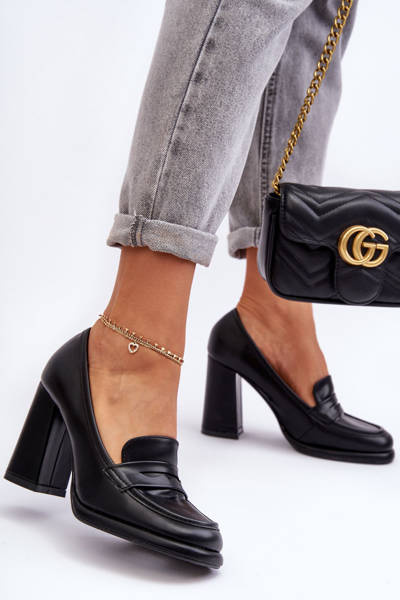 Modische Pumps auf dem Absatz Schwarz Florence