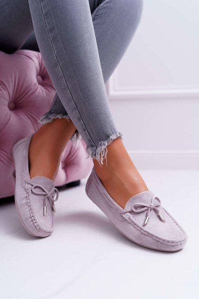Mocassins Confort Femme Daim Gris Buggy
