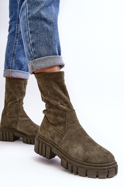 Grüne flache Knöchel-Arbeitsstiefel Divella