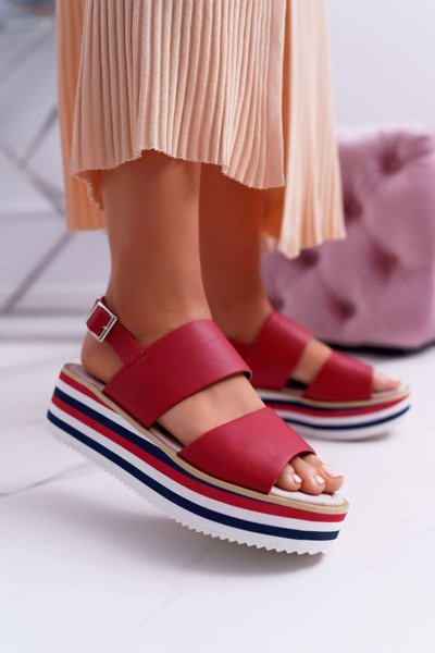 Women's Platform Sandals Red Aurera