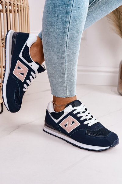 Damen Sportschuhe Turnschuhe Blau-Rosa Last Minute