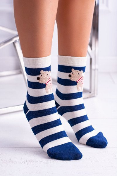 Women's Christmas Socks Striped Polar Bear