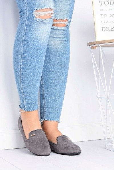 Neala Damen Grau Wildleder Ballerinas