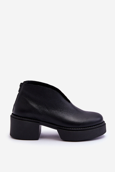 Bottes En Cuir Sur Talons Massifs Nicole 2795/056 Noir