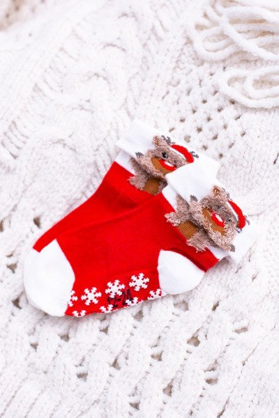 Kinder-Weihnachtssocken Anti-Rutsch mit Rentier