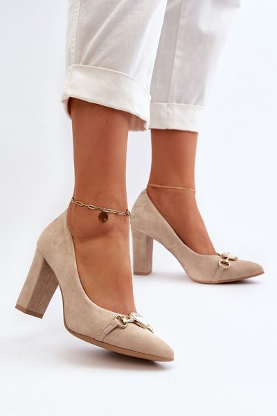 Zazoo 2453/OS Wildleder-Pumps mit Herz Cappuccino