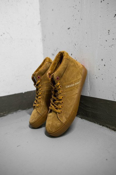 Férfi Cross Farmer High Sneakers Bőr Velúr Camel EE1R4054C