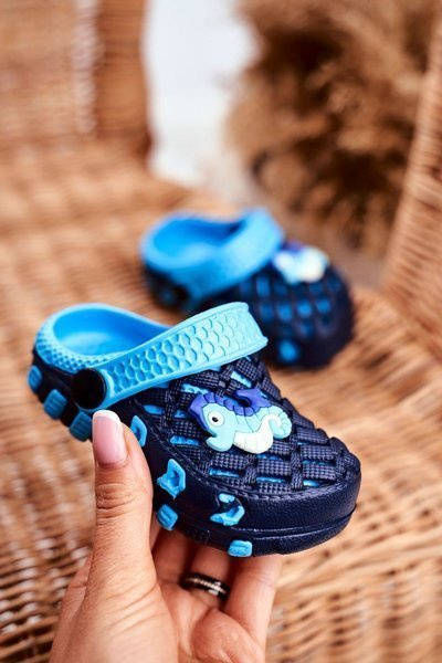Kinder Schaumstoff Flip Flops Marineblau Seepferdchen