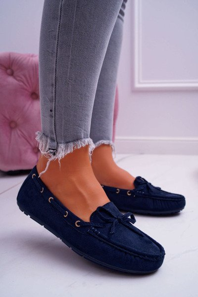 Damen Wildleder Mokassins Marineblau S.Barski Gustoben