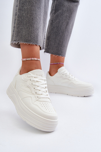 Baskets Plateforme Femme Blanc Axivana