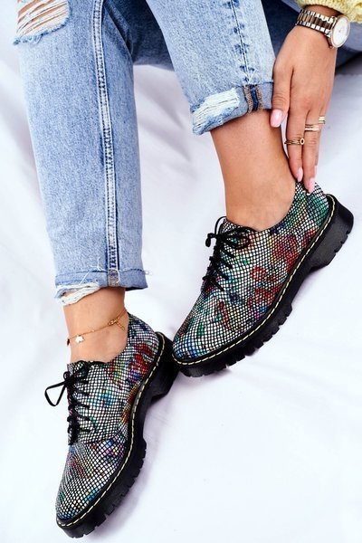 Moteriškas Brogues Oxfords Flowers Odinis Maciejka 04087-43