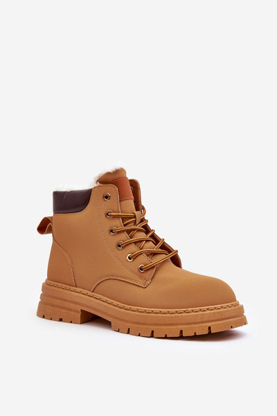 Bottines Trappeuses Doublées Polaire Femme Camel Fenan