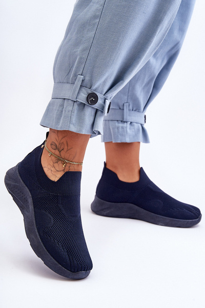 Damen Sportschuhe Slip-On Dunkelblau Claris