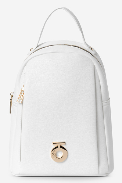 Petit sac à dos pour femme en cuir écologique NOBO BAGP230-K000 Blanc