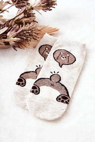 Chaussettes Pieds Teddy Bears Beige