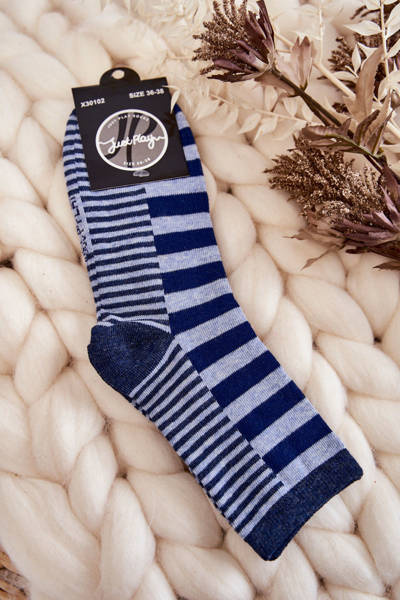Chaussettes classiques femme à rayures et rayures bleu marine