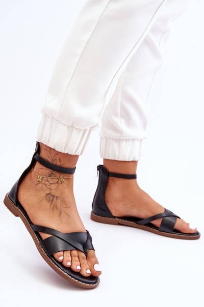 Femei cu fermoar Flip Flip Flops Black Rise Up!