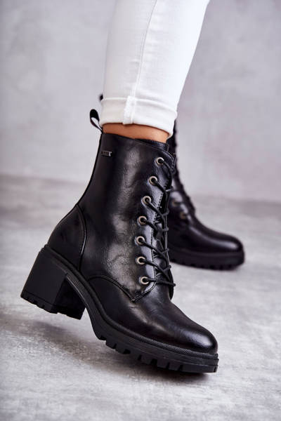 Bottes chaudes pour femmes à talons hauts noires Grethe