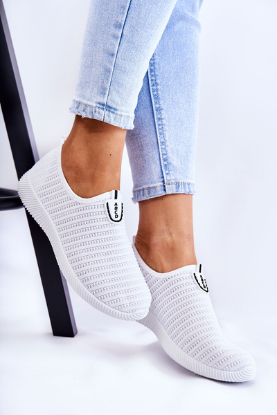 Pantofi sport pentru femei slip-on alb charlien