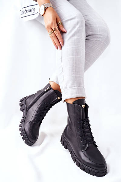 Cizme de piele pentru femei Nicole 2673 Negru