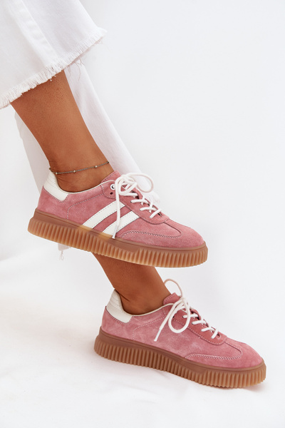 Sneakers Din Suede Pentru Femei Pe Platformă Roz Marisae