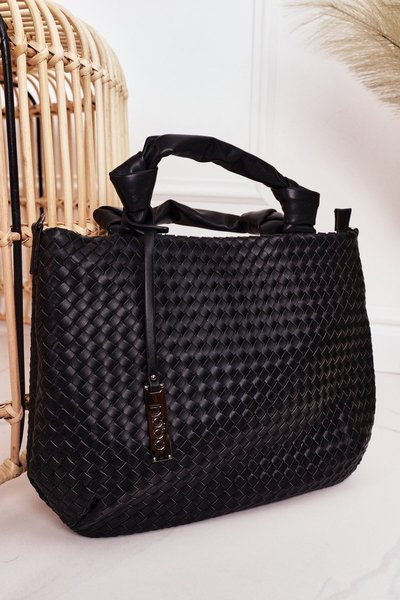 Sac cabas tressé pour femme NOBO NBAG-K1320 Noir