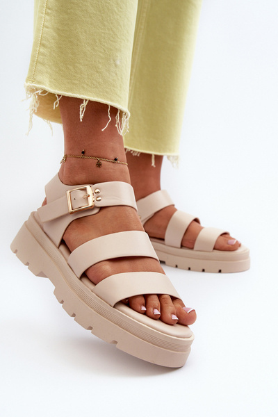 Damen Sandalen mit kräftiger Sohle Beige Nicarda