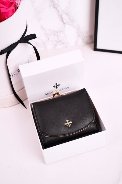 Small Women's Wallet Fastened With Hook MILANO Black