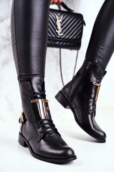 Damen Lederstiefel Schwarz Nicole 2591