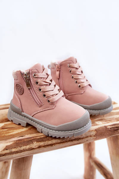 Pelzisolierte Kinderstiefel Trappers Pink Hopper